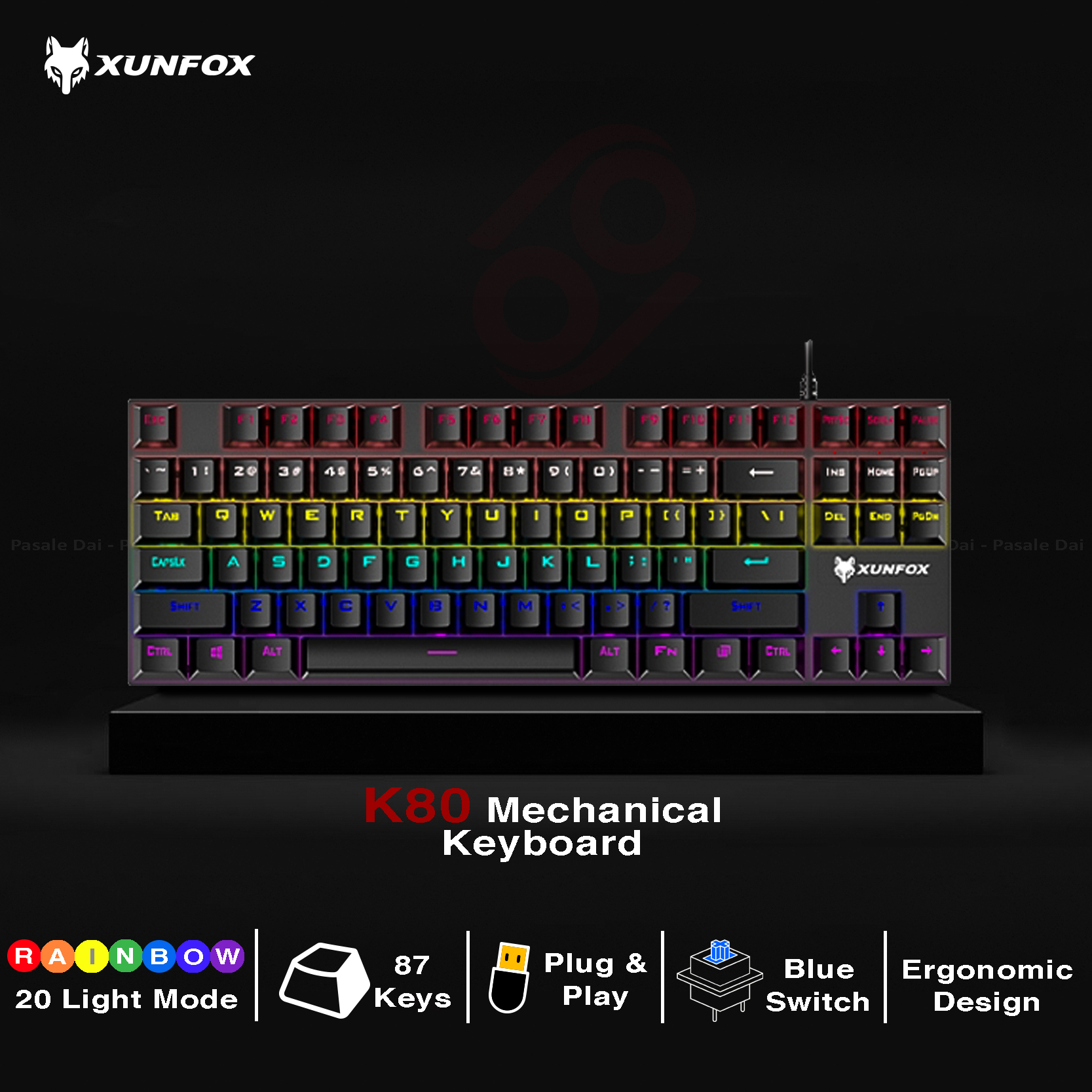 XUNFOX K80 Mechanical Gaming Keyboard