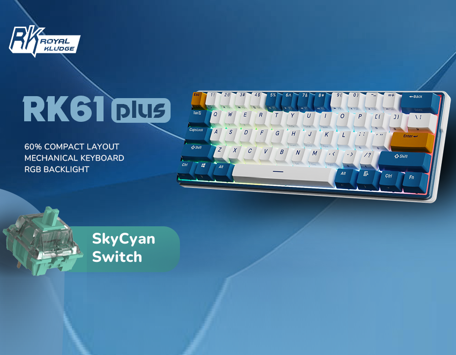 RK ROYAL KLUDGE RK61 Plus Wireless Mechanical Keyboard