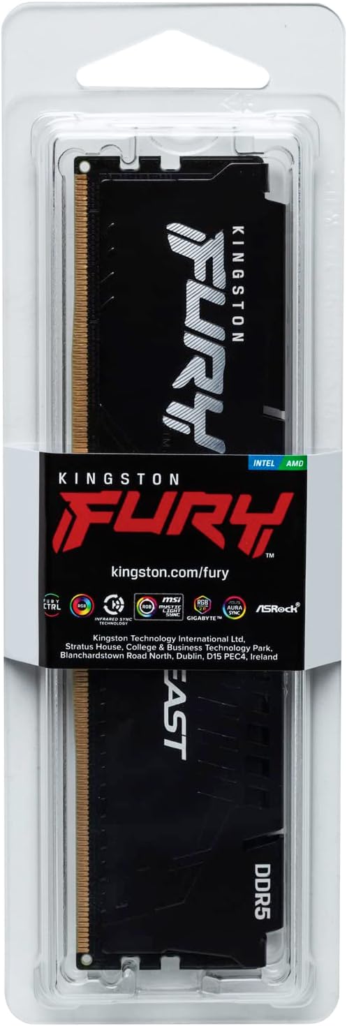 RAM Kingston Technology Kingston Fury Beast 32GB 6000MT/s DDR5 CL40 Desktop Memory Single Module