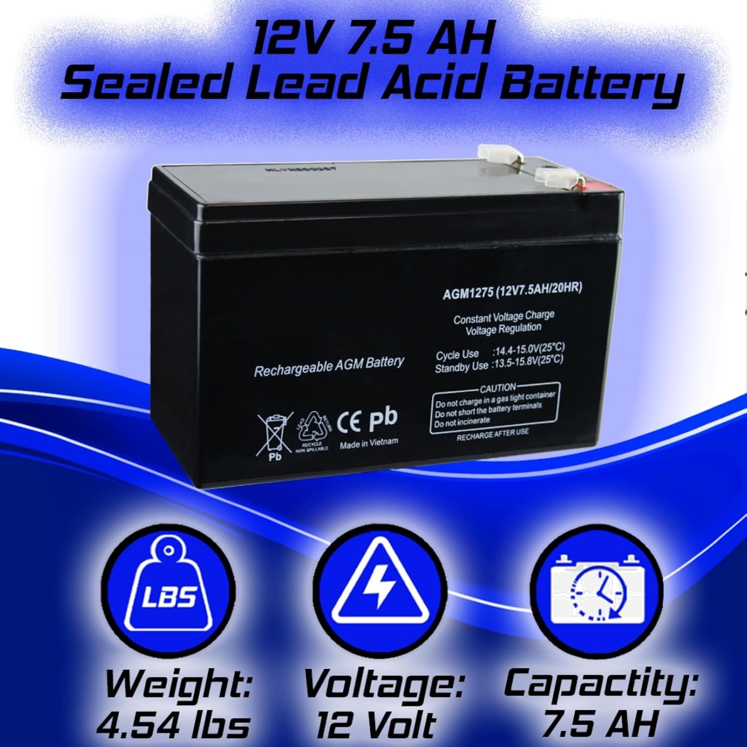 POWERFACTOR-12V-7A 12V 7Ah Sealed Lead Acid Rechargeable Battery Power Factor 12V 7Ah Sealed Lead Acid Rechargeable Battery with F1 Terminal