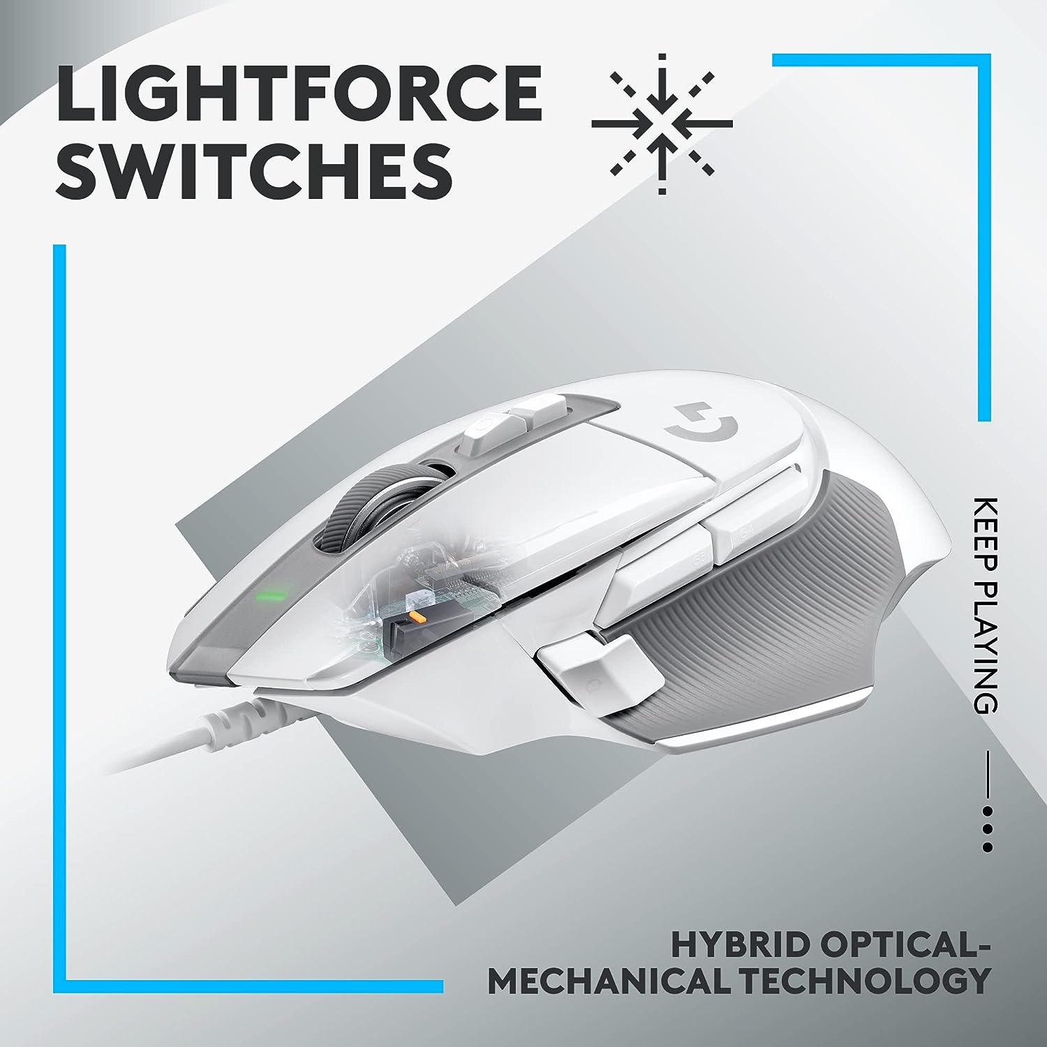 Logitech G502 X Wired Gaming Mouse - LIGHTFORCE hybrid optical-mechanical primary switches