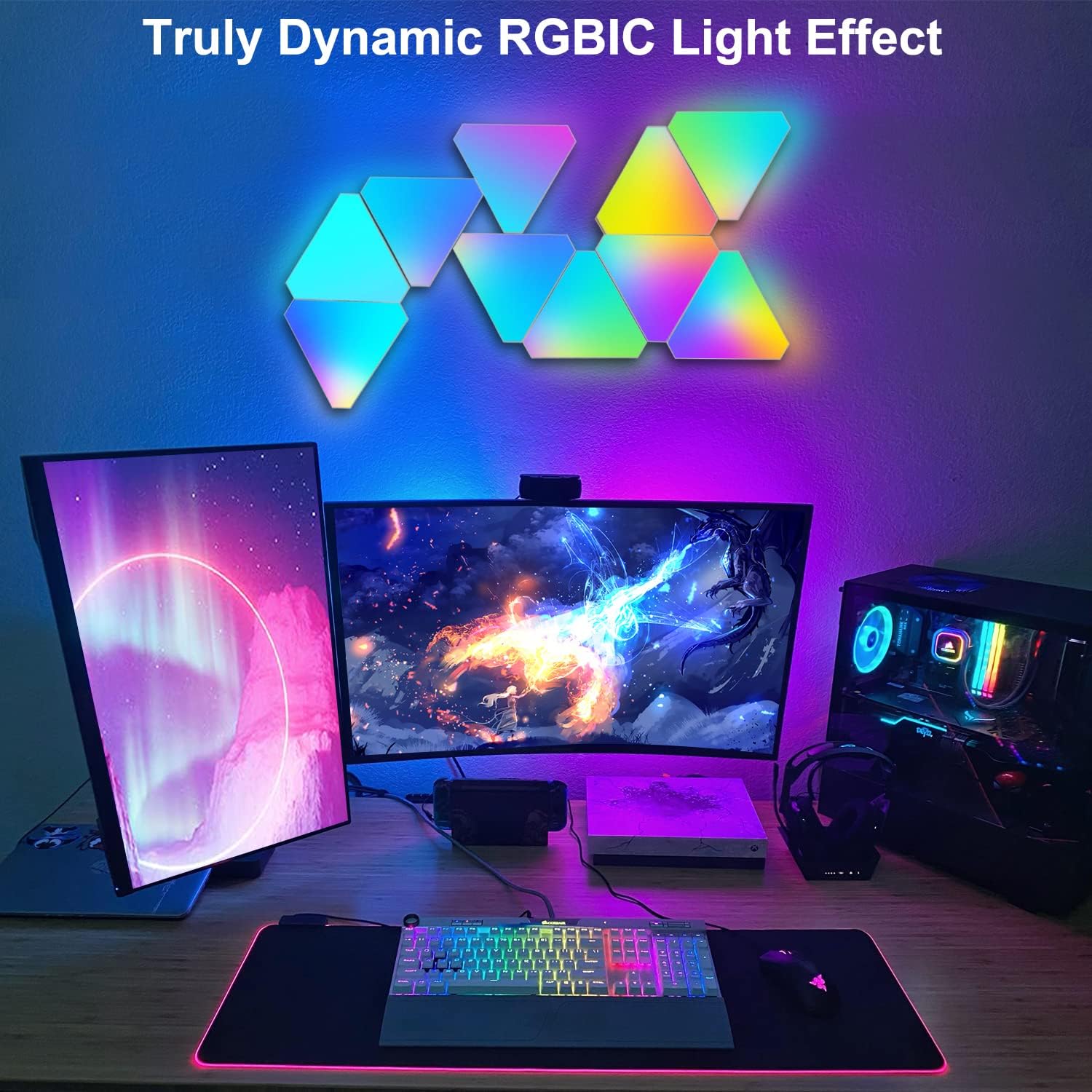 Triangle LED Light Panels with 6 Connection Ports