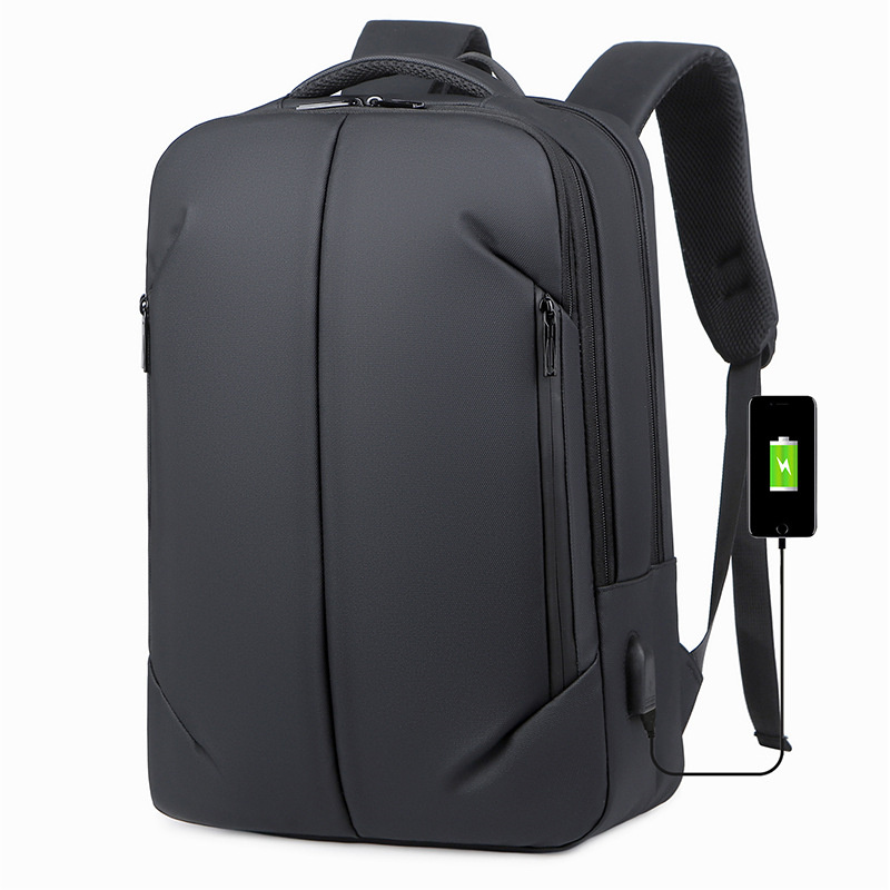 Black Laptop Backpack – Accommodates Up to 15.6″ Laptops & Tablets – Waterproof – Heavily Padded for Sensitive Electronics Protection –  USB Charging Port – Inner Pockets - 30*12*43cm – Luggage Strap -Multifunctional for University