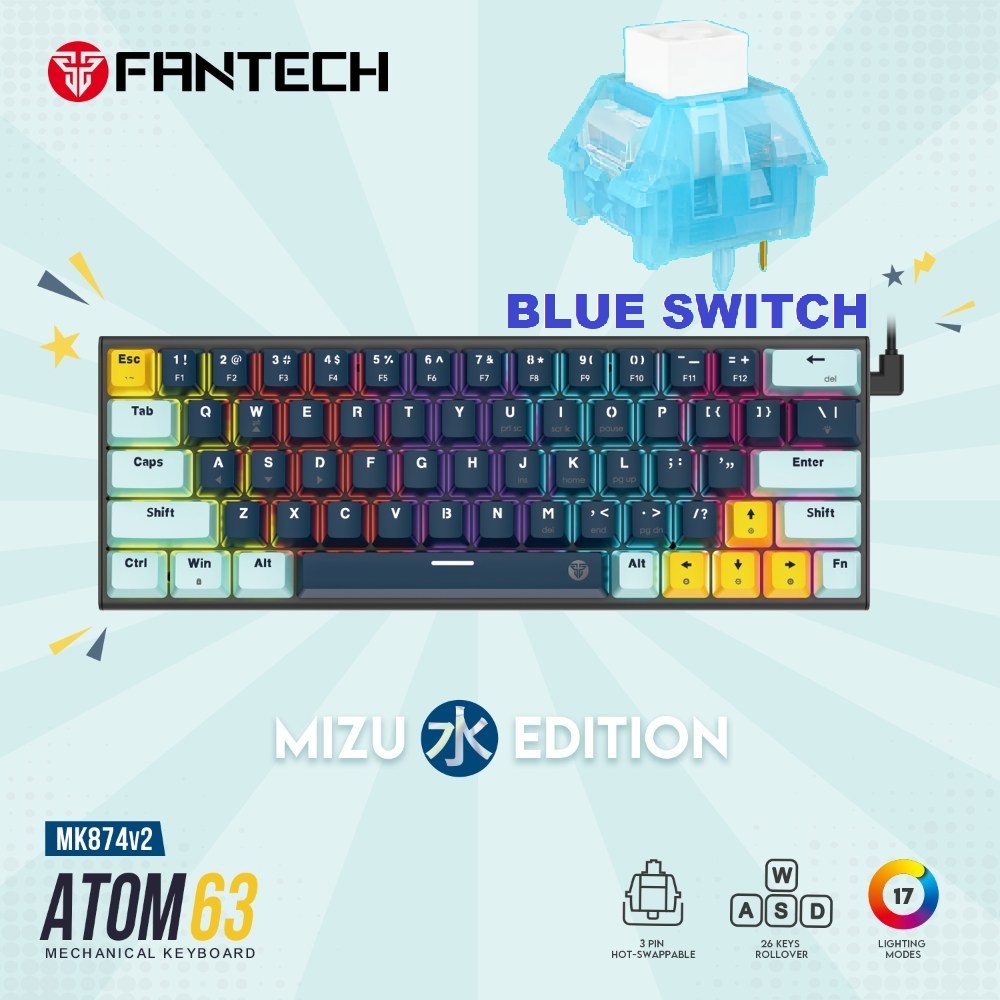 MK874V2-NAB FANTECH ATOM63 MK874V2 MECHANICAL GAMING FANTECH ATOM63 MK874V2 MECHANICAL GAMING KEYBOARD - 60%