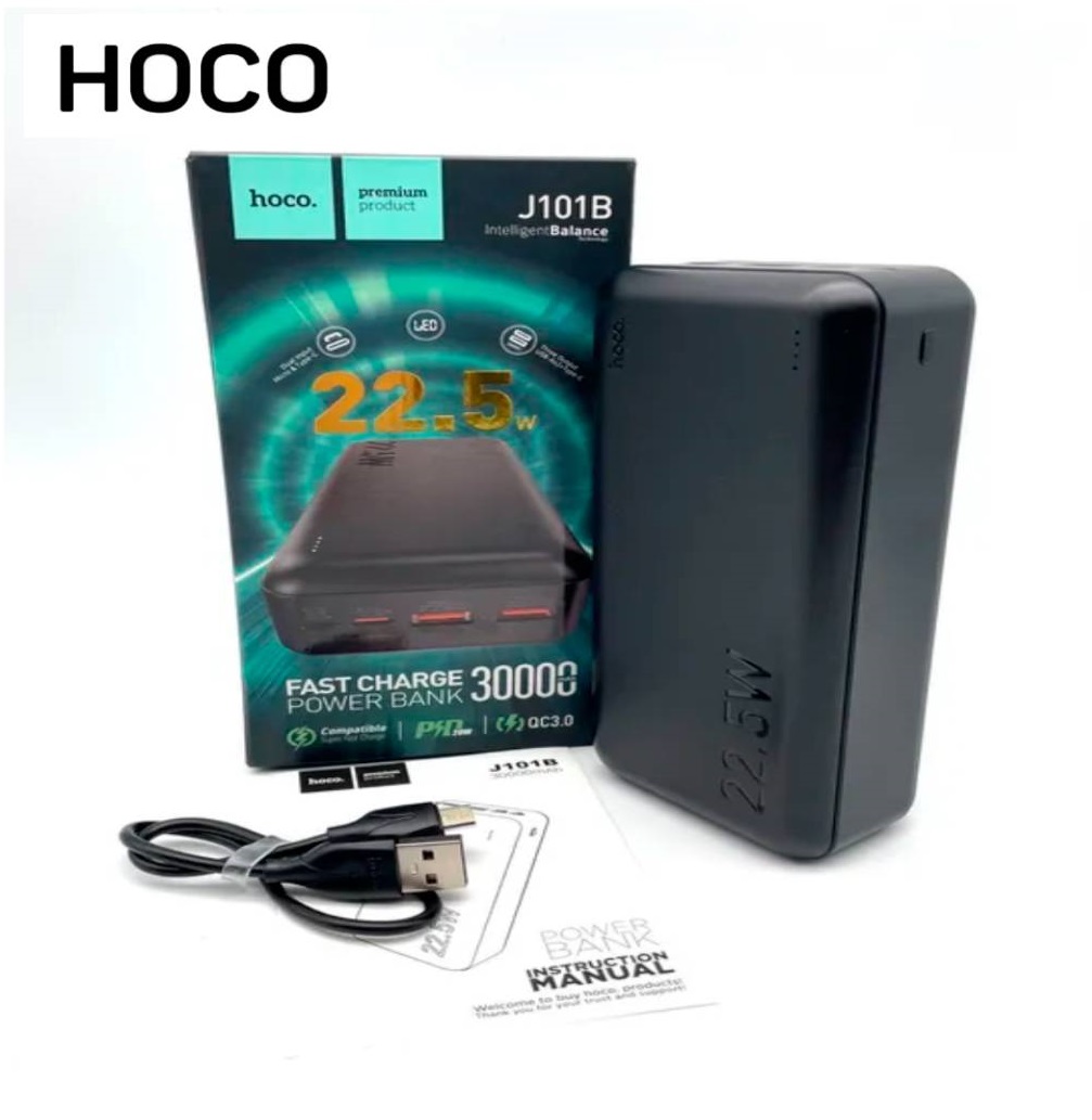 Hoco J101B - 22.5W  Power Delivery (PD) and Quick Charge (QC) Power Bank (30000mAh) ULTRA FAST CHARGE