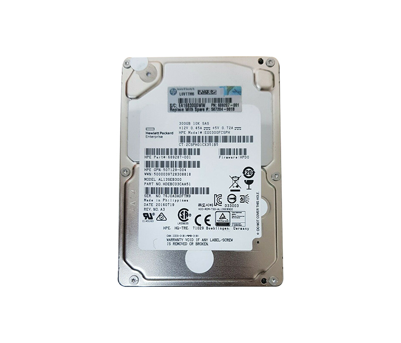 HDEBC03CAA51 - hP 300GB 10000RPM SAS 6Gb/s 64MB Cache 2.5-Inch Enterprise Hard Drive 300GB SAS 10000RPM Enterprise Hard Drive