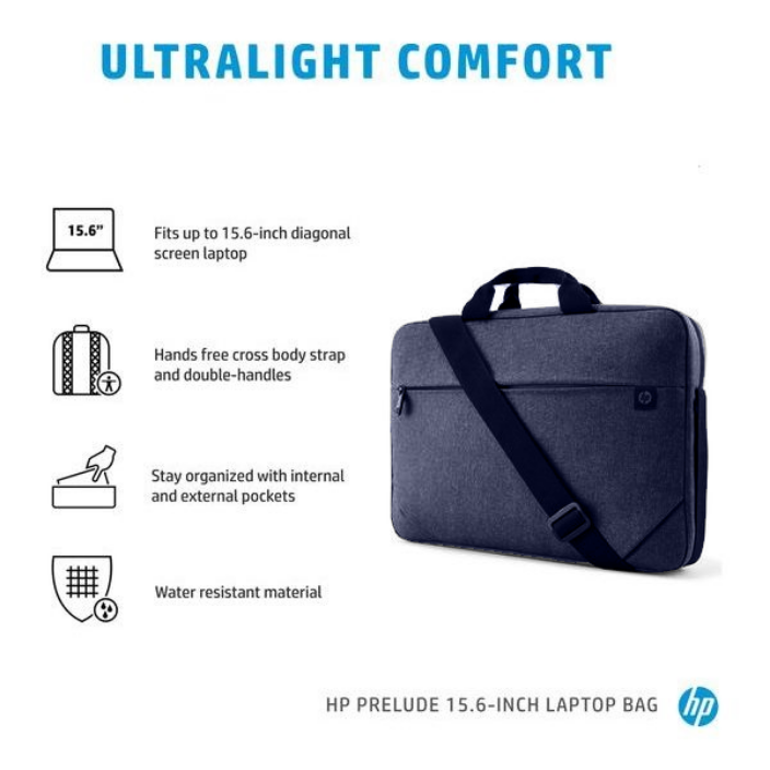 3P-BAG-HP-1E7D6AA HP Prelude Topload Laptop Bag 16 inch DarkGrey HP Prelude Topload Laptop Bag Up to 15.6" - Heavily Padded for Impact Protection - Water resistant -  Internal Pockets &  Compartments- 1 Quick Access External Pocket - 300D Cross-dyed woven