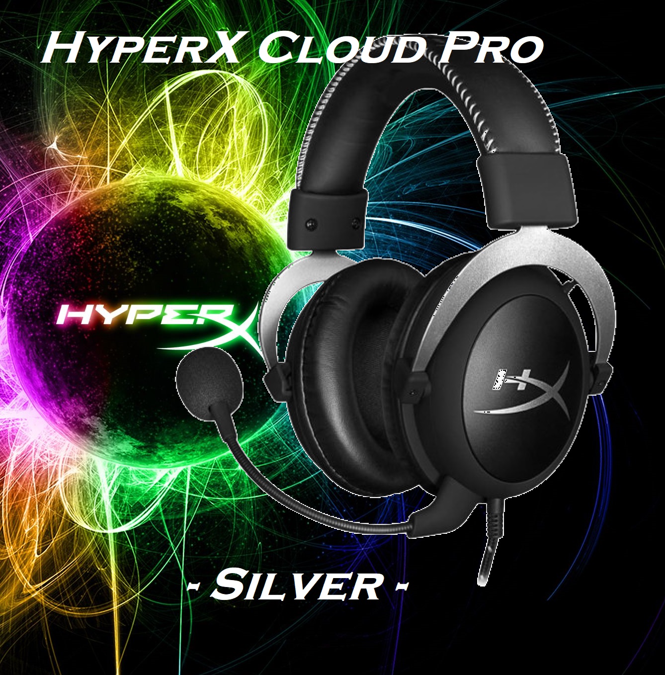 HYPER-ONE-OB HyperX Cloud Pro Gaming Headset HyperX Cloud Pro Gaming Headset - Silver - HiFi Capable 53mm Drivers