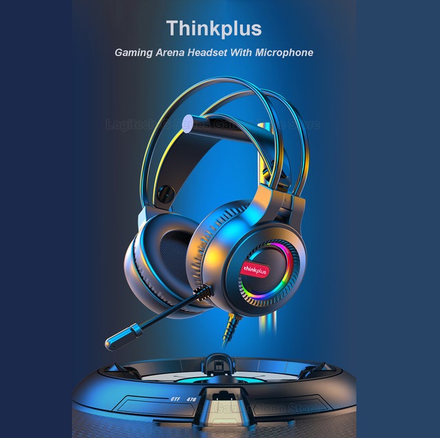 THINKPLUS-G80-B THINKPLUS G80-B Surround Wired RGB Headphones Lenovo THINKPLUS G80-B USB 7.1 Surround Wired Headphones with RGB Lighting Effects -Noise-Cancelling Microphone - Memory Foam Ear Pads - Non-Detachable Microphone