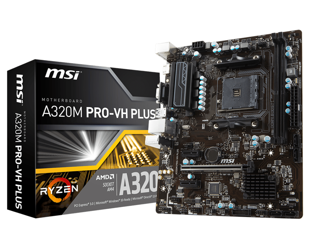 911-7B07-002 VH PLUS A320M AMD DDR4 micro-ATX Motherboard MSI ProSeries AMD Ryzen A320M PRO-VH PLUS DDR4 VR Ready HDMI USB 3 micro-ATX Motherboard