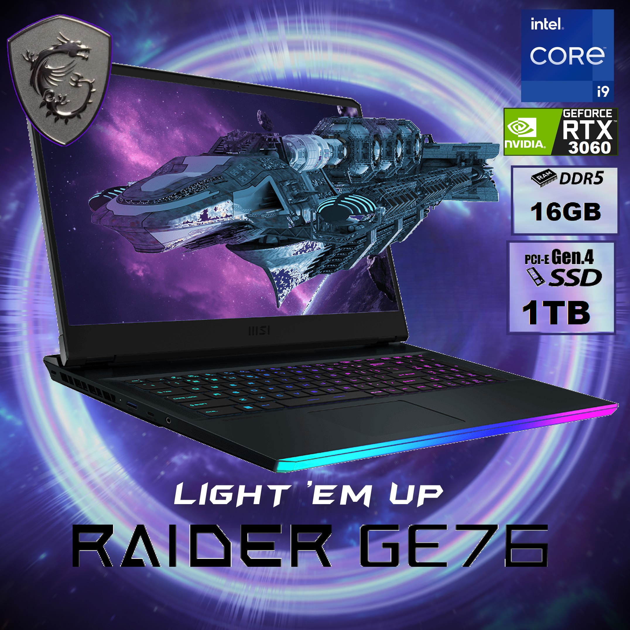 9S7-17K424-871 MSI RAIDER GE76 12UE i9-12900H RTX 3060 17 in MSI RAIDER GE76 12UE-871 Intel® Core™ i9-12900H