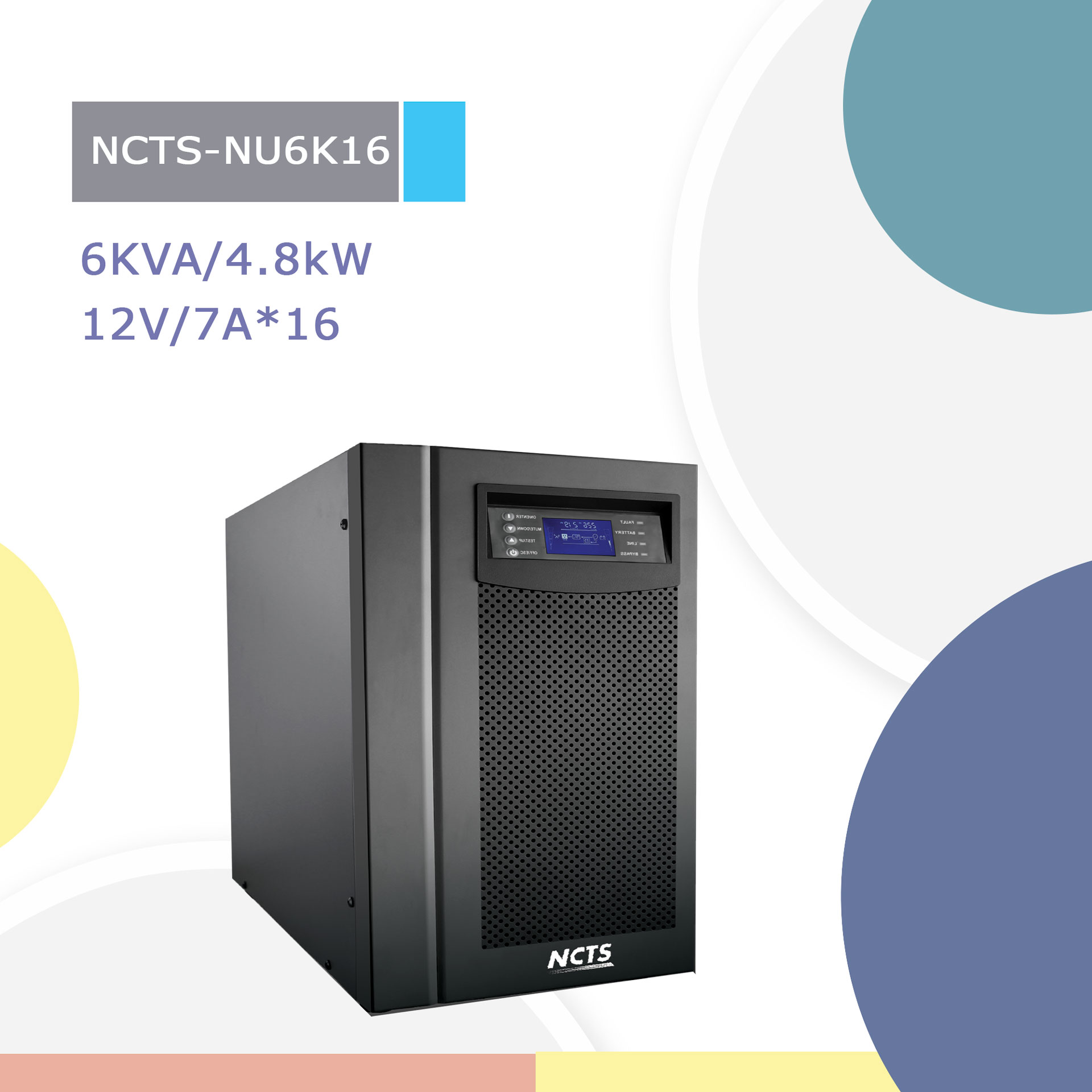 Smart UPS On-Line SRV 6000VA / 6KVA ; NCTS Smart UPS On-Line SRV 6000VA 4.8KW / 4.8KW battery group voltage 192V 