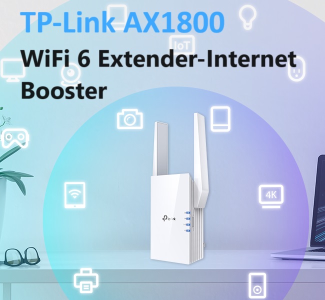 TP-Link AX1800 WiFi 6 Extender(RE605X)-Internet Booster