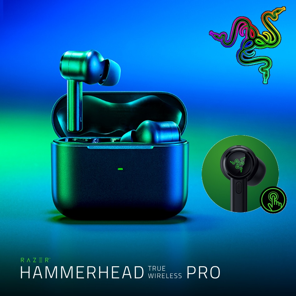 RZ12-01440100-CHINA True Wireless Pro Bluetooth Gaming Earbuds Razer Hammerhead True Wireless Pro Bluetooth Gaming Earbuds