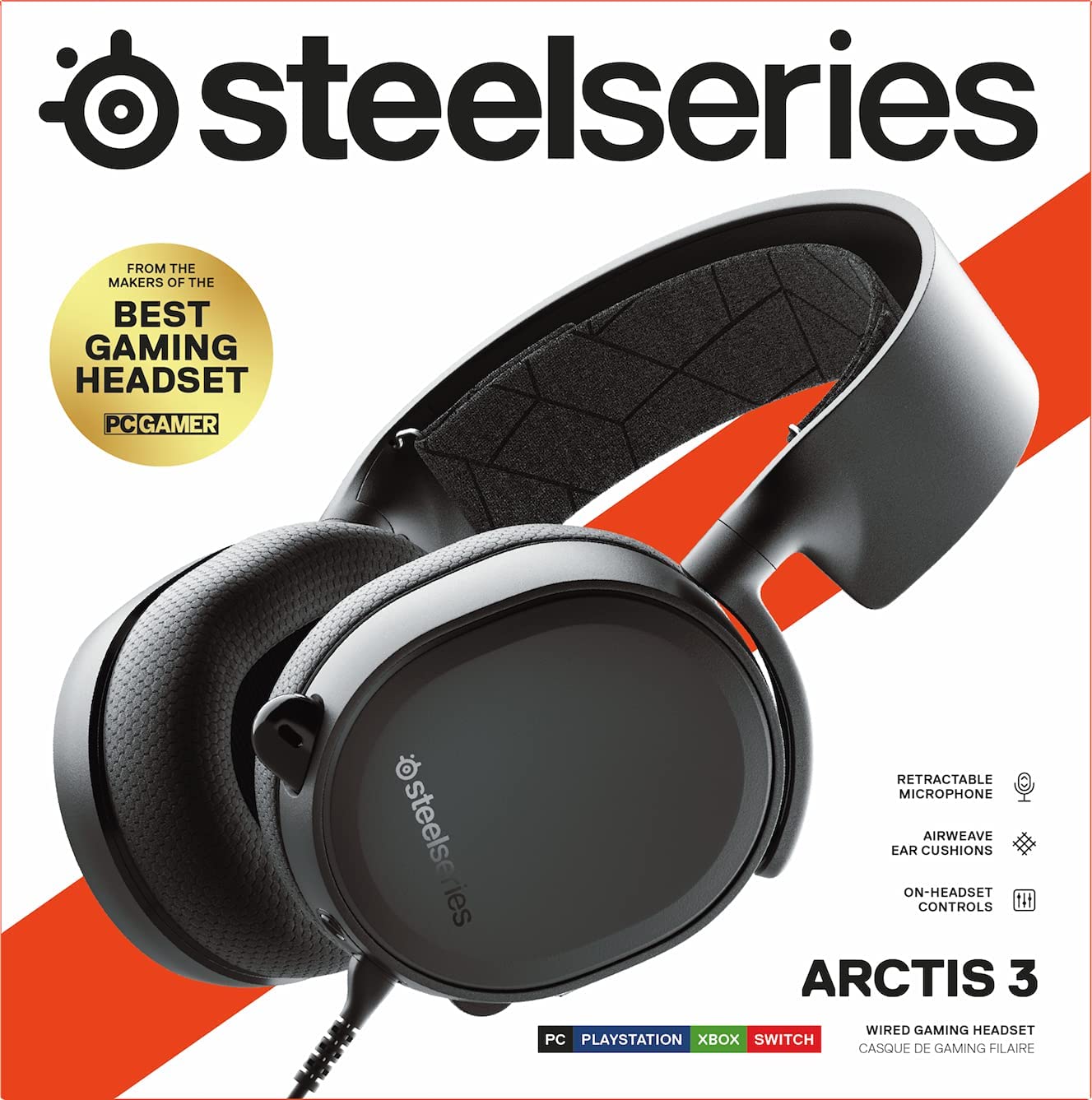 ARCTIS-3 SteelSeries Arctis 3 Wired Gaming Headset SteelSeries Arctis 3 Wired Gaming Headset - All-Platform Gaming Headset for PC - PlayStation 5 and PS4