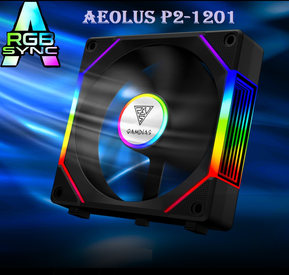 GAM-P2-1201 P2-1201 GAMDIAS 120mm ARGB PC Case Fans GAMDIAS AEOLUS P2-1201 120mm ARGB PC Case Fan