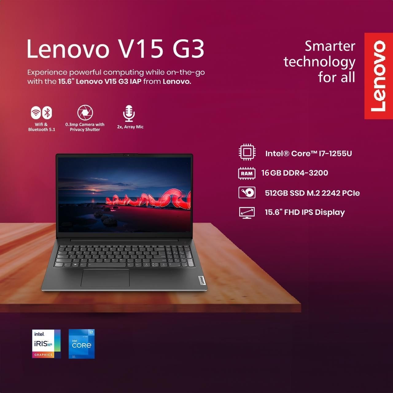 Lenovo V15 G3 IAP Business Laptop (15.6" FHD Anti-Glare