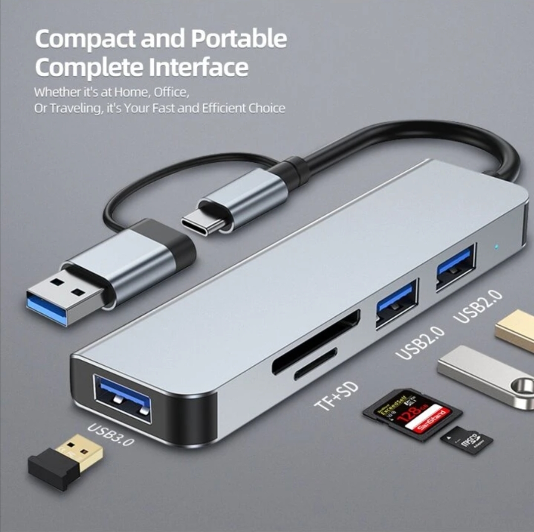 5-Port Docking Station USB C Splitter Hub/Adapter