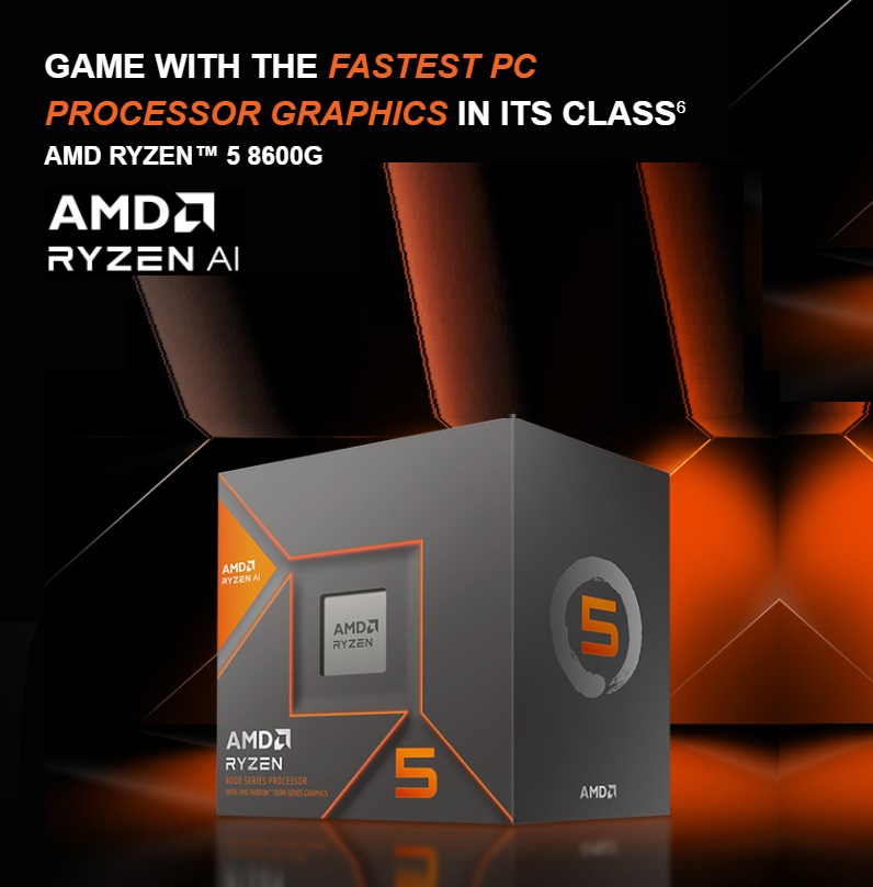 RYZEN5-8600G-BOXED AMD Ryzen 5 8600G 6-Core Socket AM5 AMD Ryzen 5 8600G - Ryzen 5 8000-G Series 6-Core 4.3 GHz Socket AM5 65W AMD Radeon 760M Processor - AI Accelerators - AMD Wraith Stealth Cooler Included - 100-100001237BOX