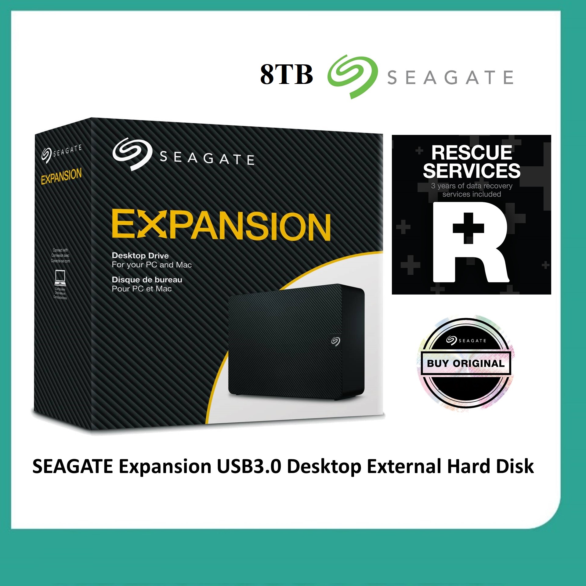 Seagate 8TB External Hard Drive HDD Seagate Expansion 8TB External Hard Drive HDD - USB 3.0