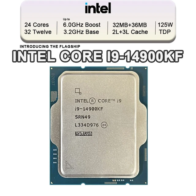 Intel Core i9-14900KF CPU Processor TRAY Intel® Core™ i9-14900KF  Gaming Desktop Processor 24 cores (8 P-cores + 16 E-cores) - Unlocked-TRAY