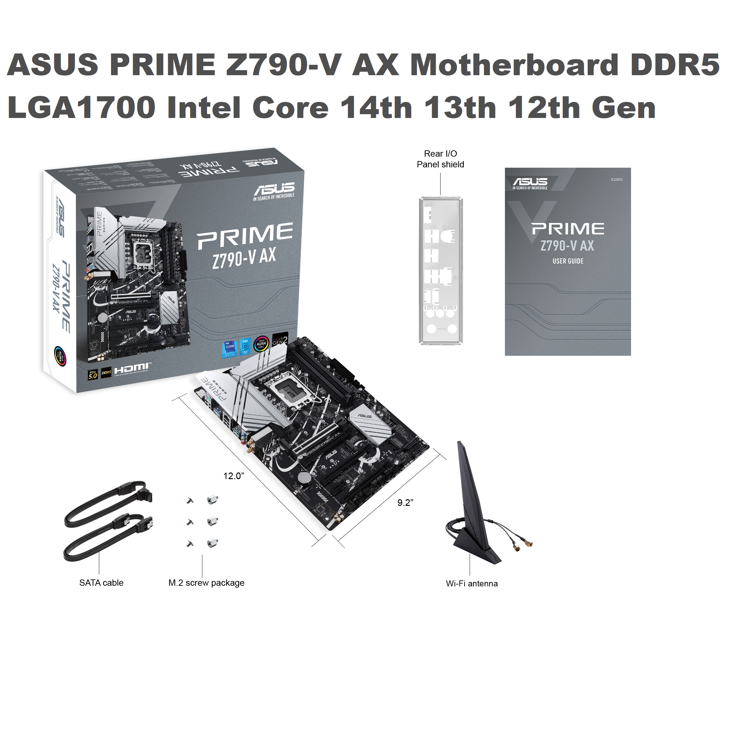 90MB1HF0-MVAAY0 ASUS PRIME Z790 V AX Motherboard DDR5 ASUS PRIME Z790-V AX Motherboard DDR5 LGA1700 Intel Core 14th 13th 12th Gen Processors