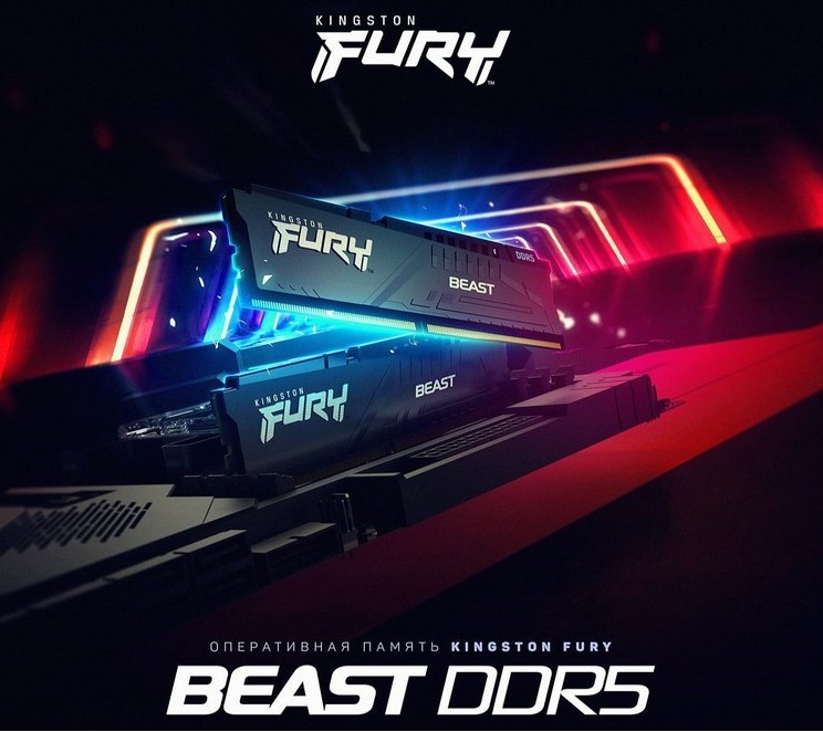 KF560C40BB-32-SP Kingston Fury Beast 32GB 6000MTs DDR5 RAM CL40 Kingston Fury Beast 32GB 6000MT/s DDR5 RAM CL40 1.35V Desktop Memory Single Module