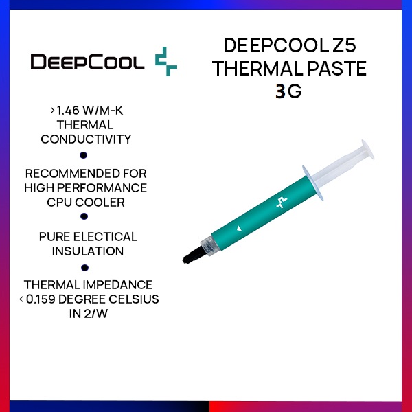 DeepCool Z5 Thermal Paste Cooling Accessory 3g grease weight Excellent Thermal Conductivity