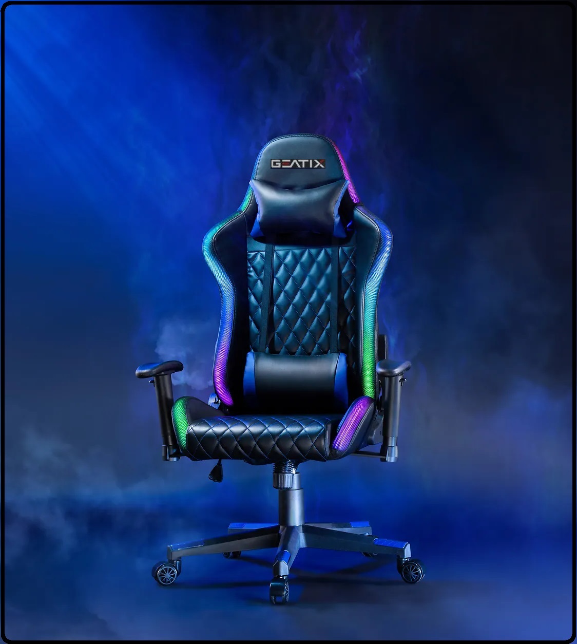 GEATIX-UT-B918 GEATIX UT-B918 Ergonomic RGB Gaming Chair GEATIX UT-B918 High-Back Ergonomic Gaming Chair with RGB LED Lights