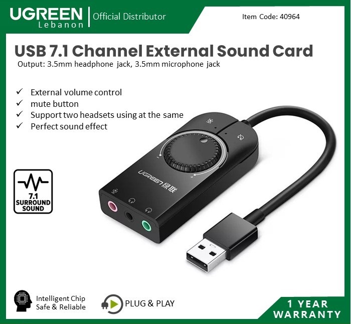 UGREEN 40964 USB EXTERNAL STEREO SOUND ADAPTER